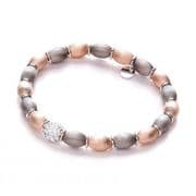 J-Jaz Rose & Ruthenium Plated with Crystal Bead Bracelet