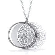 J-Jaz Round Filigree Pattern with Circle Slider 18" Necklace