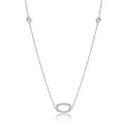 J-Jaz Silver Diamond by the Yard Cz Style 36" Necklace