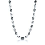 J-Jaz Silver & Ruthenium Oval Bead Necklace 36"