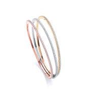 J-Jaz Sterling silver Three colour Cubic Zirconia eternity bangle