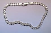 Ladies 7" 3.5mm thick sterling silver curb bracelet