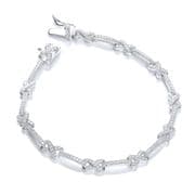 Ladies 7" Sterling silver Micro pave Cubic Zirconia cross bracelet J-Jaz