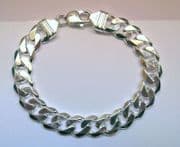 Ladies 7.5" 11mm thick sterling silver curb bracelet