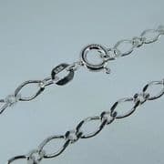 Ladies 7.5 inch sterling silver Fancy curb bracelet 2.3g