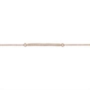 Ladies 7.5 inch Sterling Silver Rose gold plated Cubic Zirconia Bar Bracelet