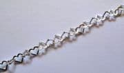 Ladies 7.5" Sterling silver Heart link bracelet 4.8g