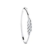 Ladies Sterling silver Hinged cubic zirconia twist Bangle 7.8g