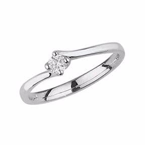 Platinum 0.1ct Solitaire Diamond Ring Four Claw twist syle mount