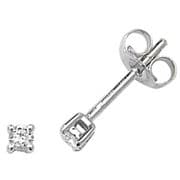 Platinum Four claw Prong set Round Diamond stud Earrings 0.15ct TCW