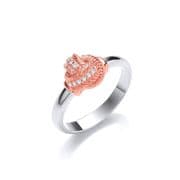Rose gold plated Sterling silver Cubic Zirconia Knot ring