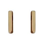 Rose Gold Plated Sterling Silver Narrow Bar Stud Earrings