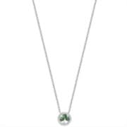 Sterling Silver 16" - 18" Adjustable Ladies Cubic Zirconia Shamrock Necklace