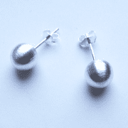 Sterling Silver 8mm satin effect Ball Stud Earrings