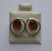 Sterling silver amber earrings