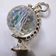 Sterling Silver Austrian Crystal Globe Charm