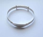 Sterling Silver Babies Diamond Set Celtic Design Expanding Bangle