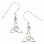 Sterling Silver Celtic Triquetra Drop Earrings