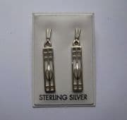 Sterling silver Charles Rennie Mackintosh style drop stud earrings