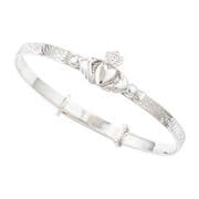 Sterling silver Childrens expanding Claddagh Bangle