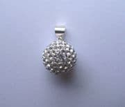Sterling Silver Crystal disco ball shamballa Pendant 1.57g