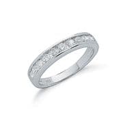 Sterling silver Cubic Zirconia channel set half eternity ring