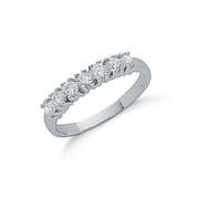 Sterling silver Cubic Zirconia Claw set Half eternity ring