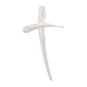 Sterling Silver Cubic Zirconia Modern style cross pendant 1.1g