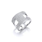 Sterling silver Cubic Zirconia open band ring