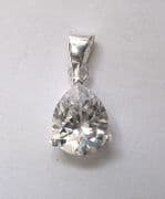 Sterling Silver Cubic Zirconia Pear Cut Pendant
