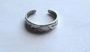 Sterling Silver Dolphin imprinted Toe Ring