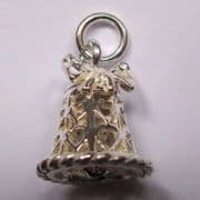 Sterling Silver Fancy Wedding Bell Charm