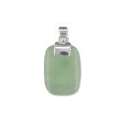 Sterling silver Green Jade rectangular Pendant 2.7g