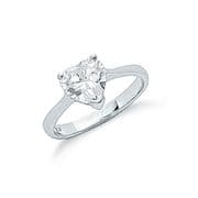 Sterling silver Heart shaped Cubic Zirconia Heart ring