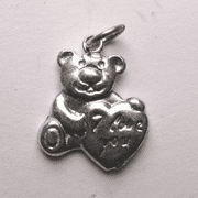 Sterling Silver 'I love you' Teddy bear with heart charm