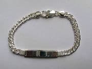 Sterling Silver Ladies Double Link ID curb Bracelet 10.35g