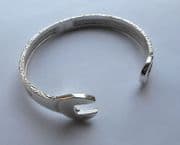Sterling silver Ladies Spanner Torque Bangle 37g