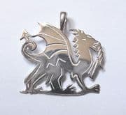 Sterling Silver Large Welsh Dragon Pendant 2.6g