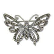 Sterling Silver Marcasite Butterfly Brooch