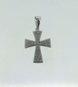 Sterling Silver Micro pave Maltese cross pendant
