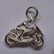 Sterling Silver Motorbike Charm