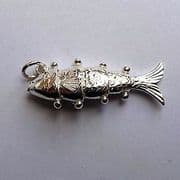 Sterling silver moveable fish charm