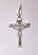Sterling Silver Small Crucifix on Tubular Cross Pendant 1.8g