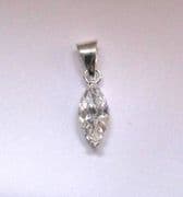 Sterling Silver Small Marquise Cubic Zirconia Pendant