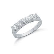 Sterling silver Tension set Cubic Zirconia Half eternity ring