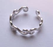 Sterling Silver Wavy Swirl Toe Ring