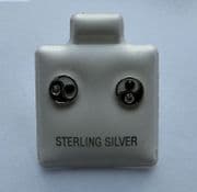 Sterling Silver Yin Yang Stud Earrings