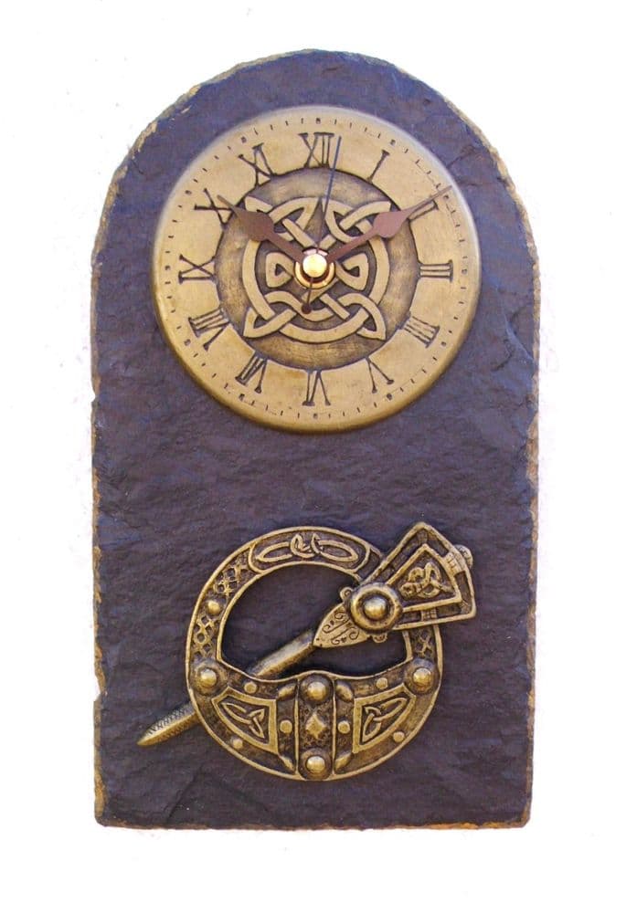 Tara Brooch slate wall clock Killyliss Studio Irish Celtic Gifts