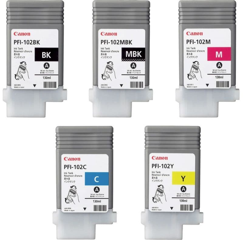 Canon PFI-102SET 5 ink tanks Multipack