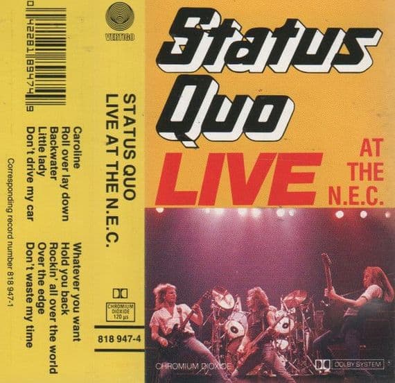 STATUS QUO 'Live at the N.E.C.' Cassette